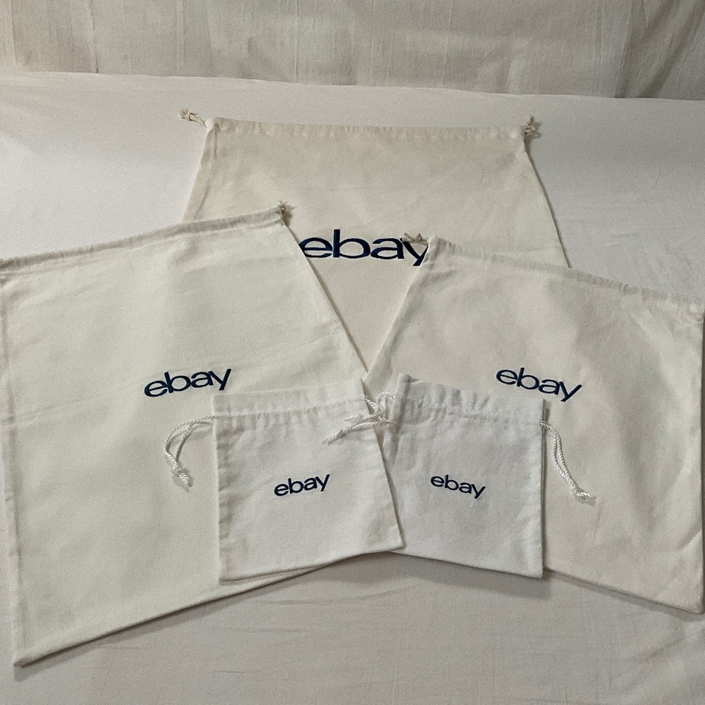 Lot of 5 Cotton Drawstring Dust Bags